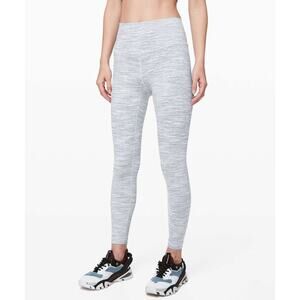 Lululemon Wunder Under HR 25" Wee Are From Space Sheer Blue Chambray Size 8